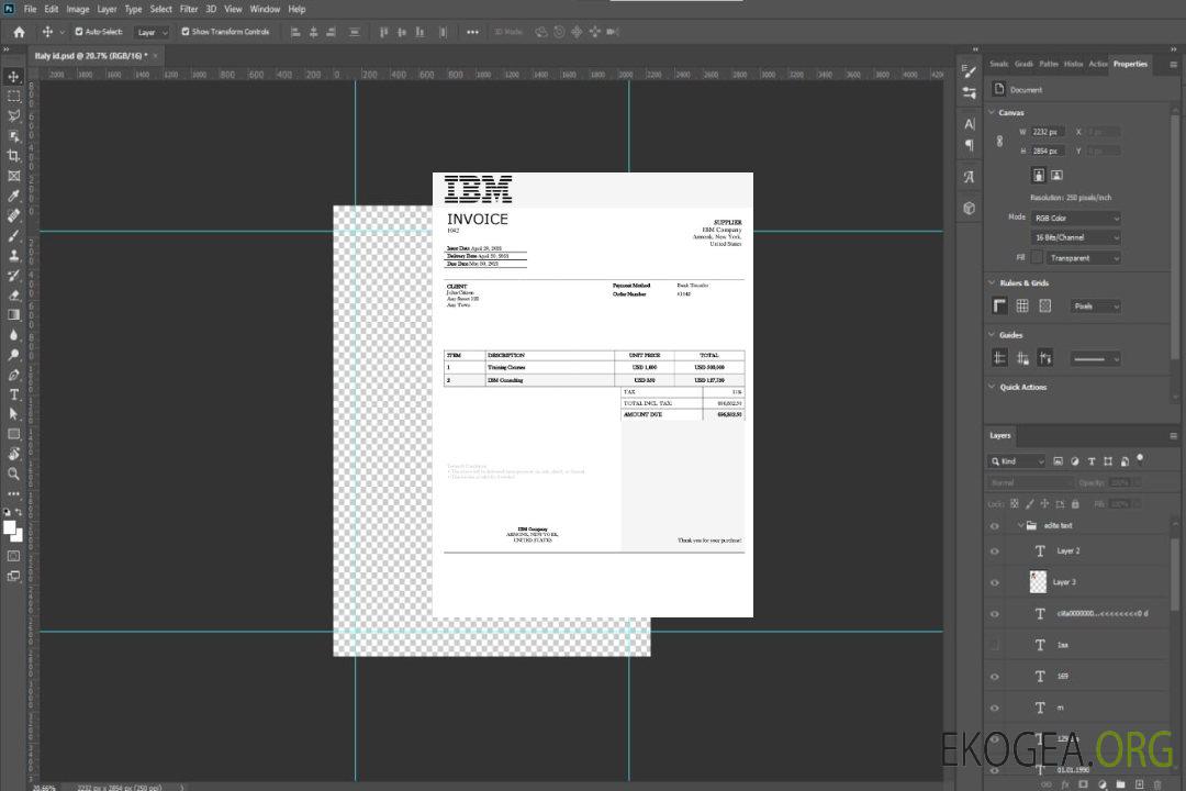 Modèle de facture IBM aux États , Unis template